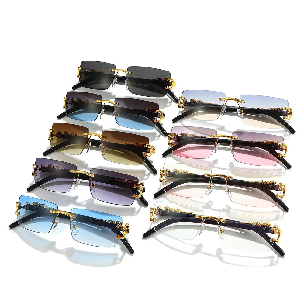 Cheetah Rimless Vacation Sun Shades