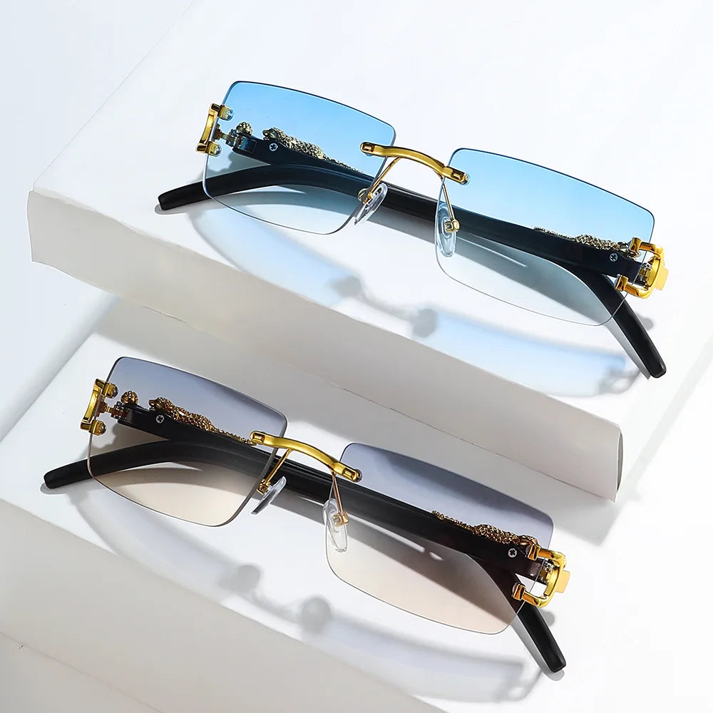 Cheetah Rimless Vacation Sun Shades