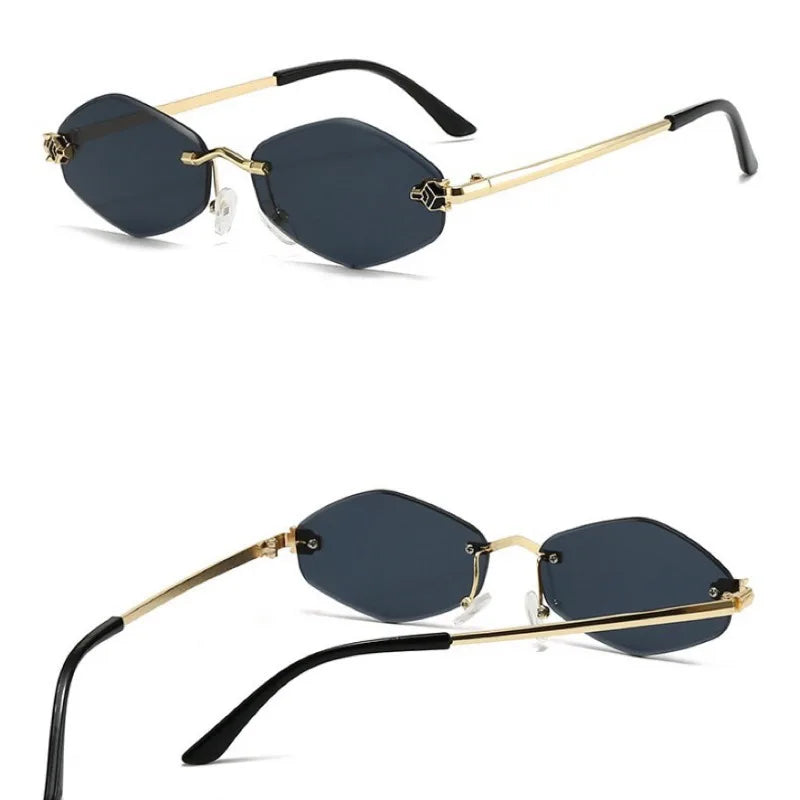 Diamond Edge Rimless Fashion Sunglasses